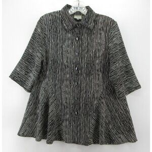 Niche Nilgun Derman Top XS Tunic Blouse Lagenlook Flare Striped USA